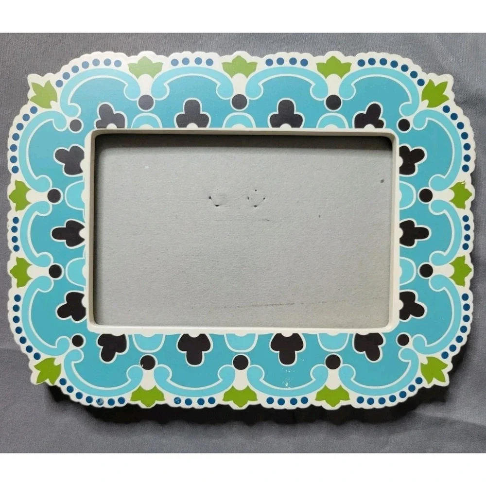 Whimsical Green Blue Mandala Art Design Decorative Picture Frame 8x6